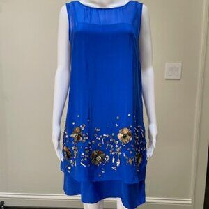 Mack & James Badgley Mischka NWT Royal Blue Mini Shift Dress Size M